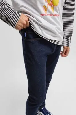 Extra-slim-fit jeans in dark-blue stretch denim