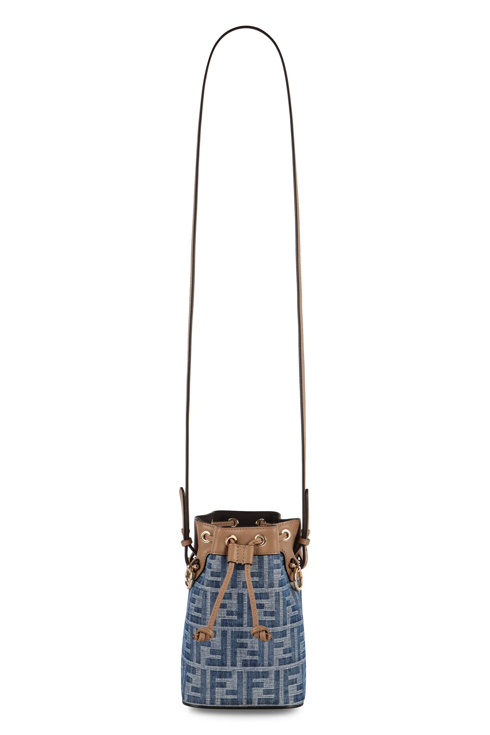 FENDI Chic Mini Denim Handbag with Luxe Leather Accents