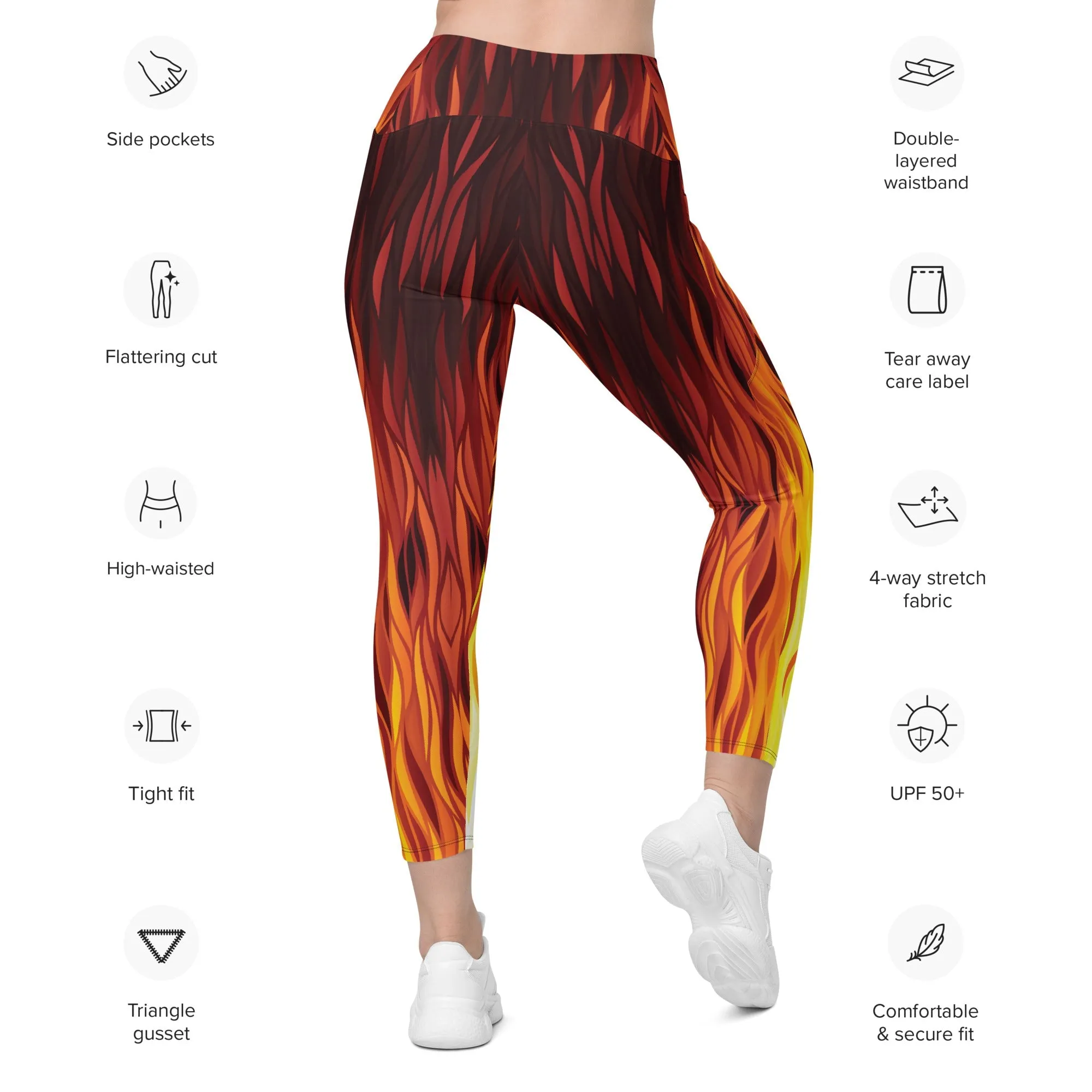 Fire Leggings With Pockets