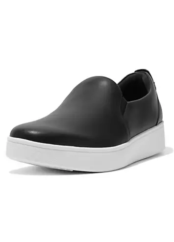 FitFlop Rally Leather Ergonomic Slip-On Skate Trainers | Kaleidoscope