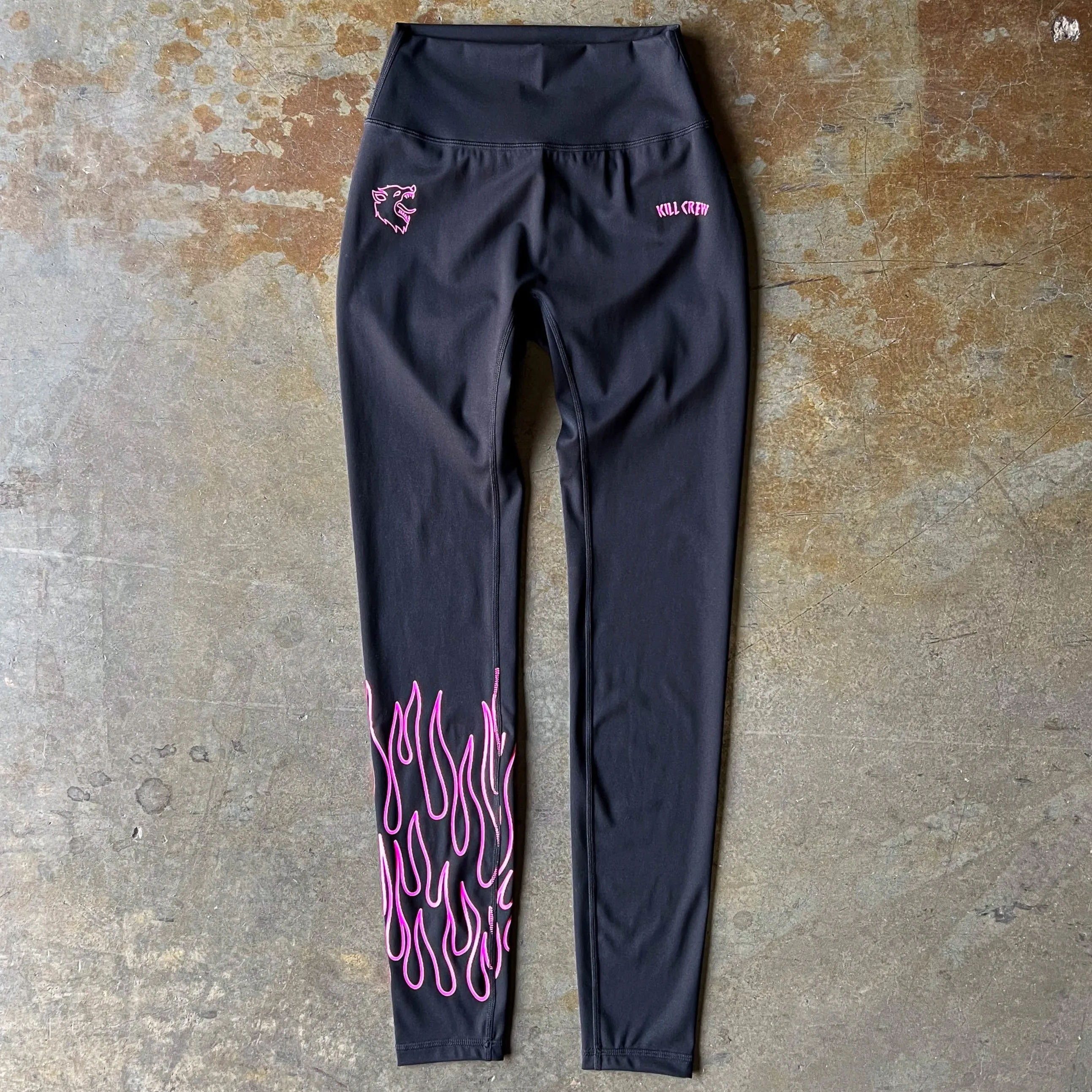 FLAME LEGGINGS - BLACK / PINK