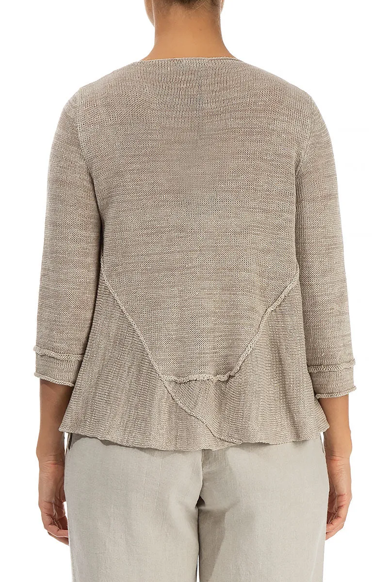 Flared Hem Natural Linen Jumper