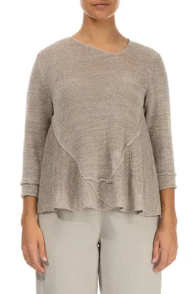 Flared Hem Natural Linen Jumper