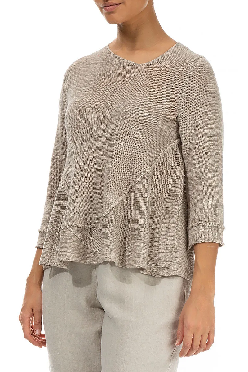 Flared Hem Natural Linen Jumper