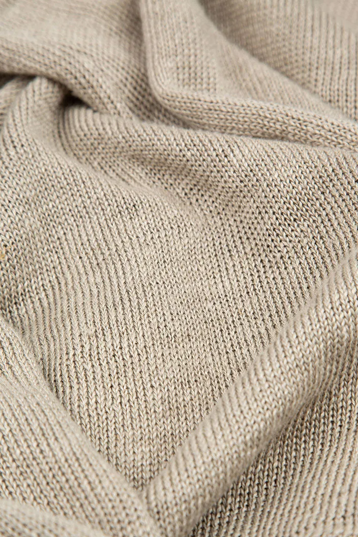 Flared Hem Natural Linen Jumper