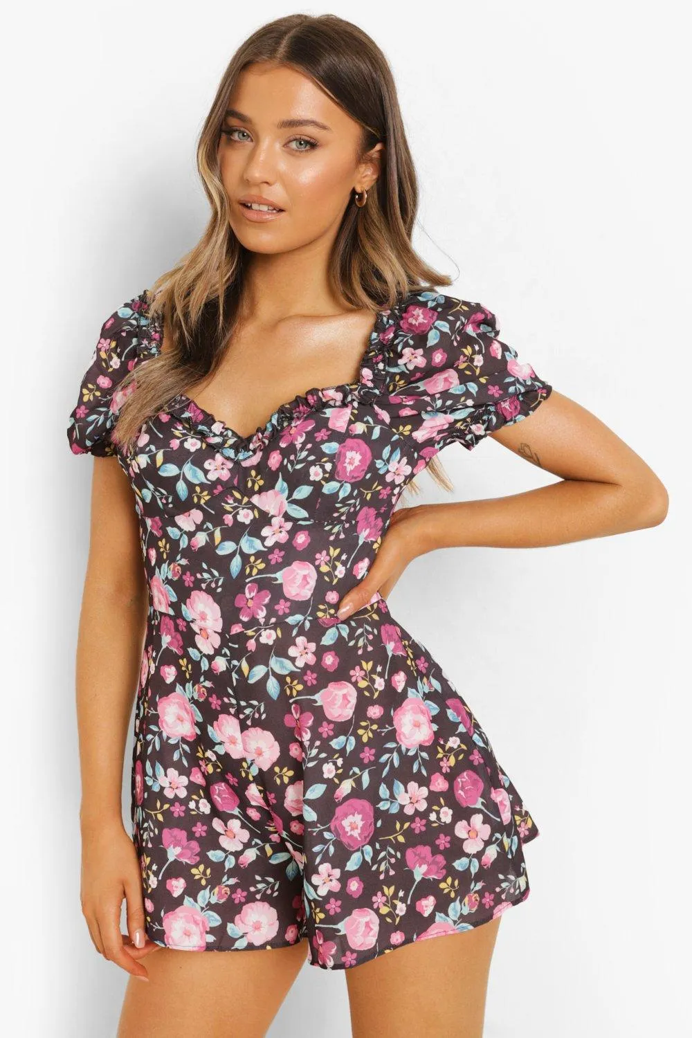 Floral Frill Edge Flippy Romper