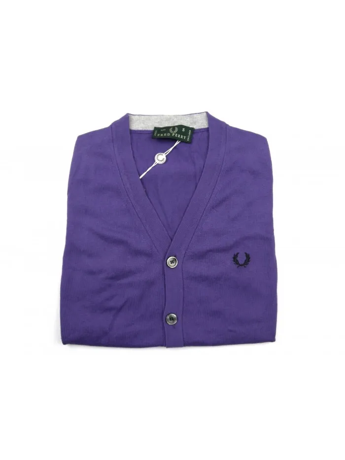 Fred Perry Man Vest Art. 30412165 COL 0036 Plain Purple Buttons