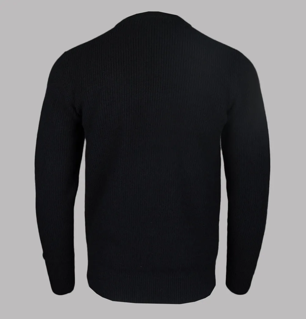 Fred Perry Textured Lambswool Jumper Black