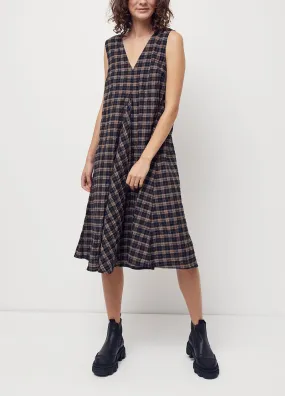 Ganni -  Seersucker Check Midi Dress - Dress