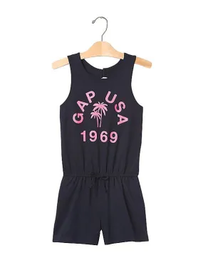 GAP Girls Blue Graphic Open Back Romper