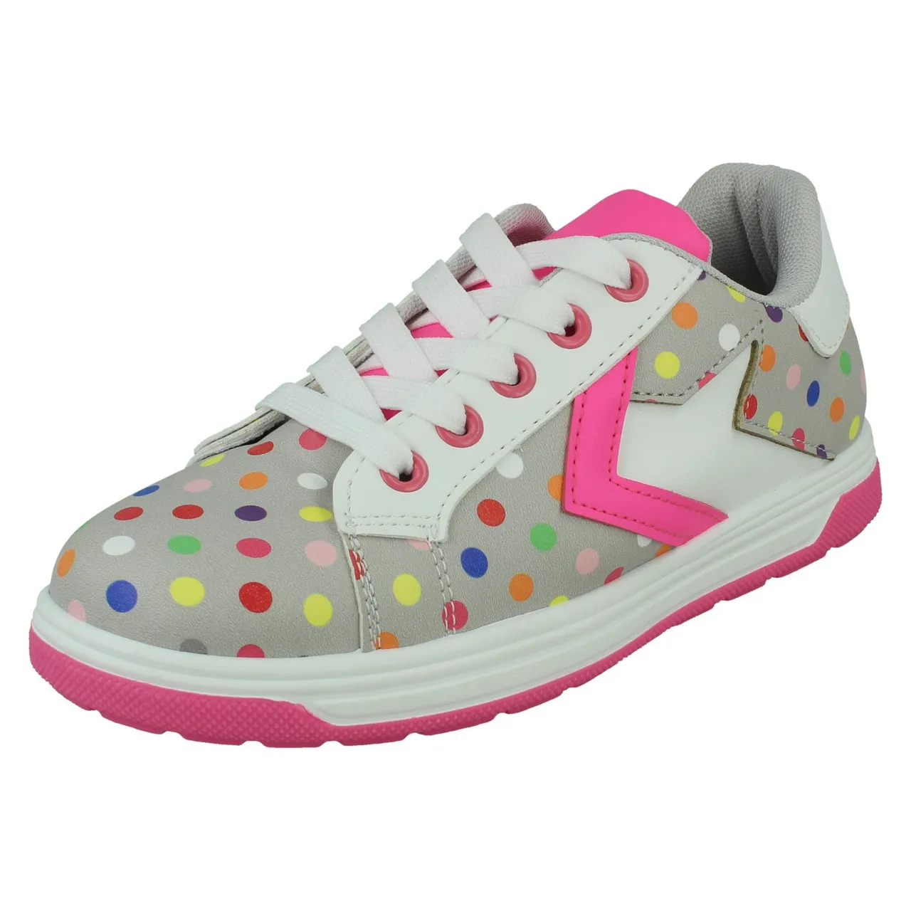 Girls Spot On Polka Dot Trainers H2R651