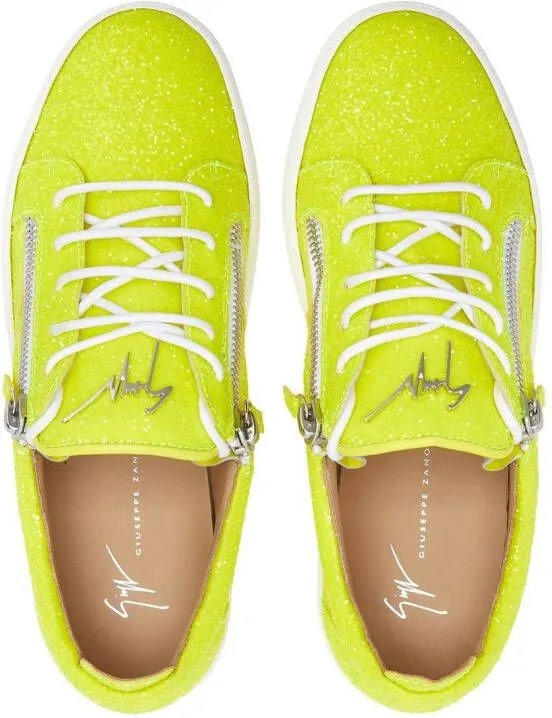 Giuseppe Zanotti Frankie glitter low-top sneakers Yellow