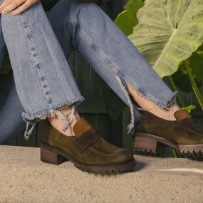 GLASS LOAFER - OLIVE - SUEDE