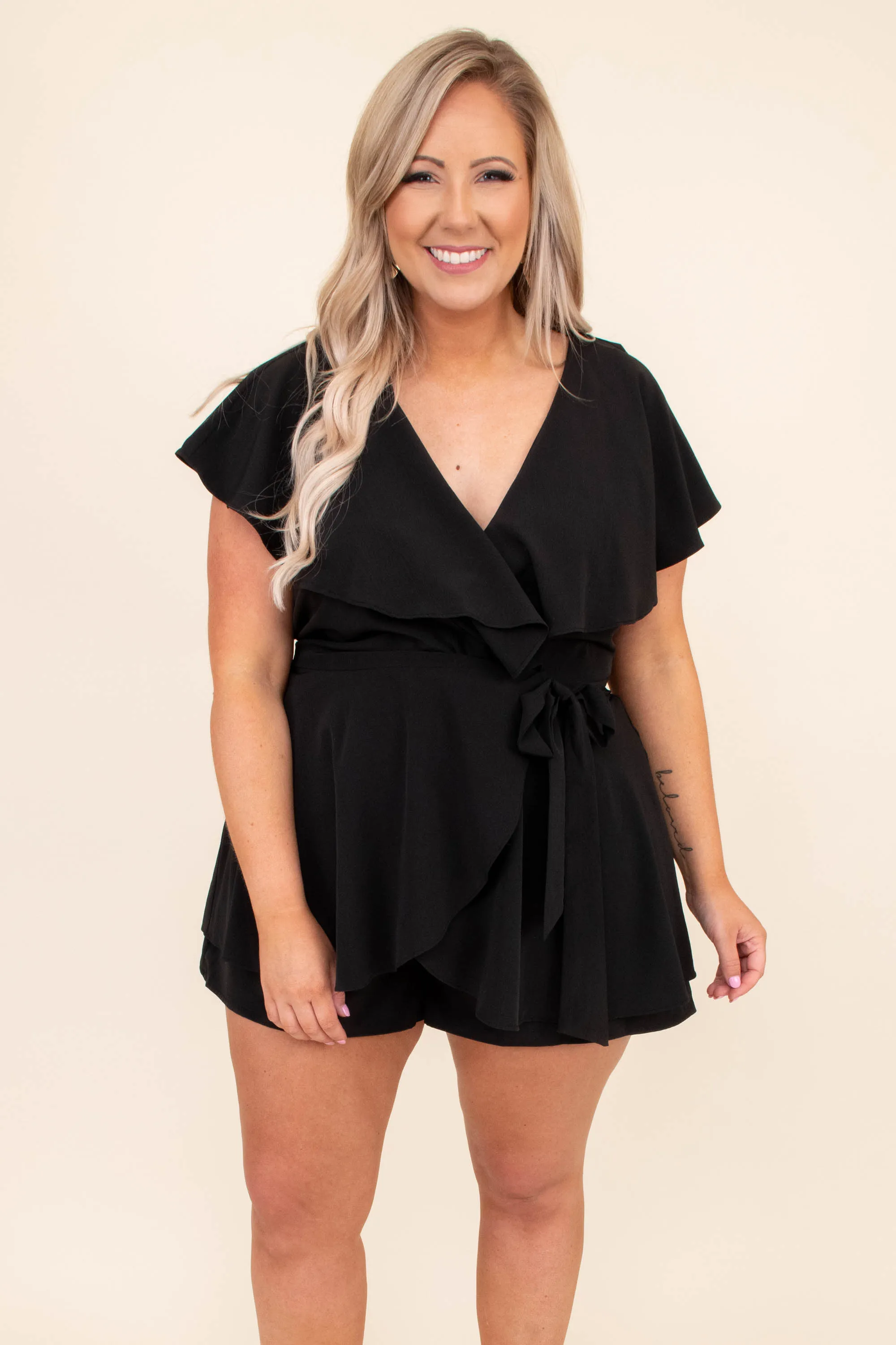 Going International Romper, Black