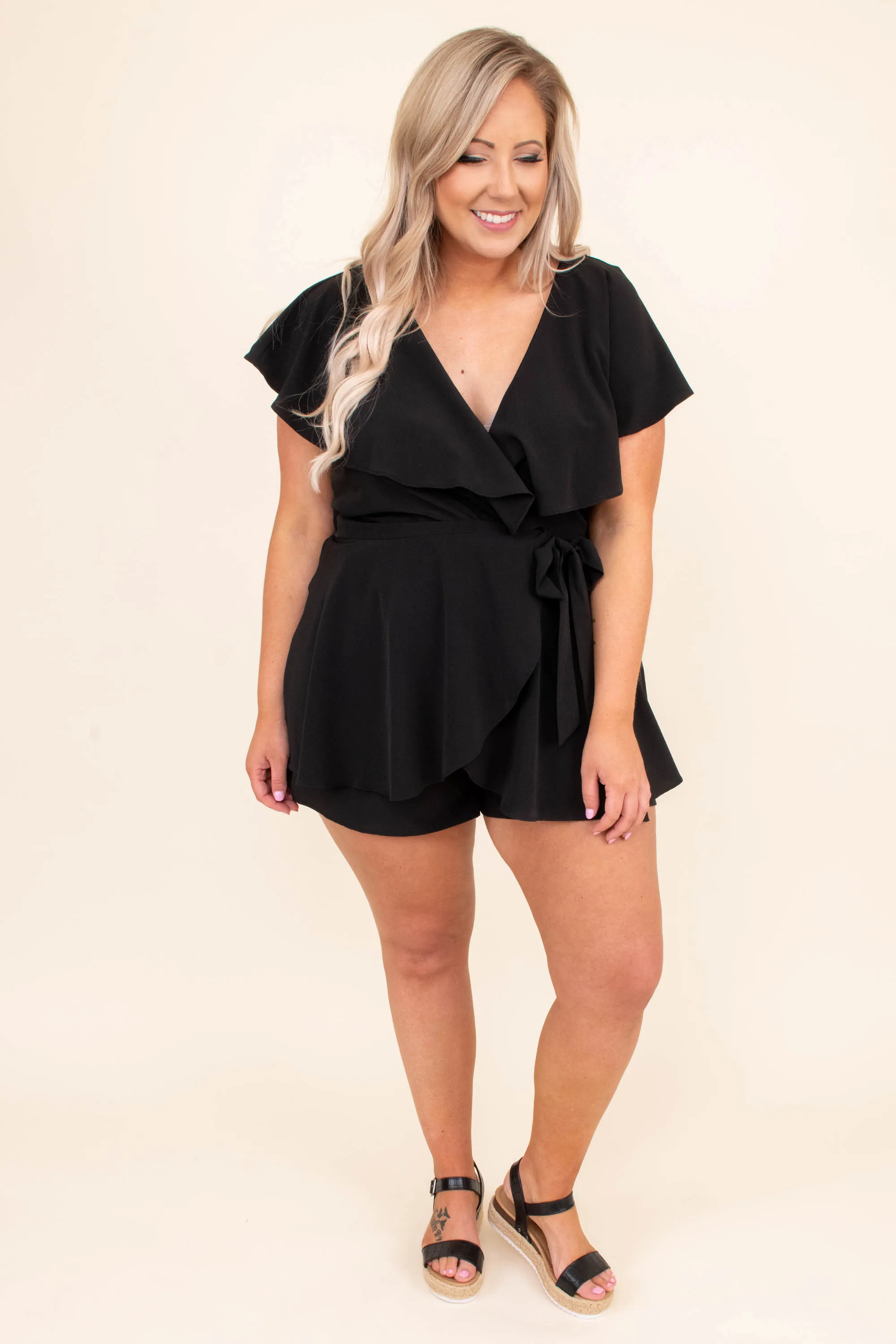 Going International Romper, Black