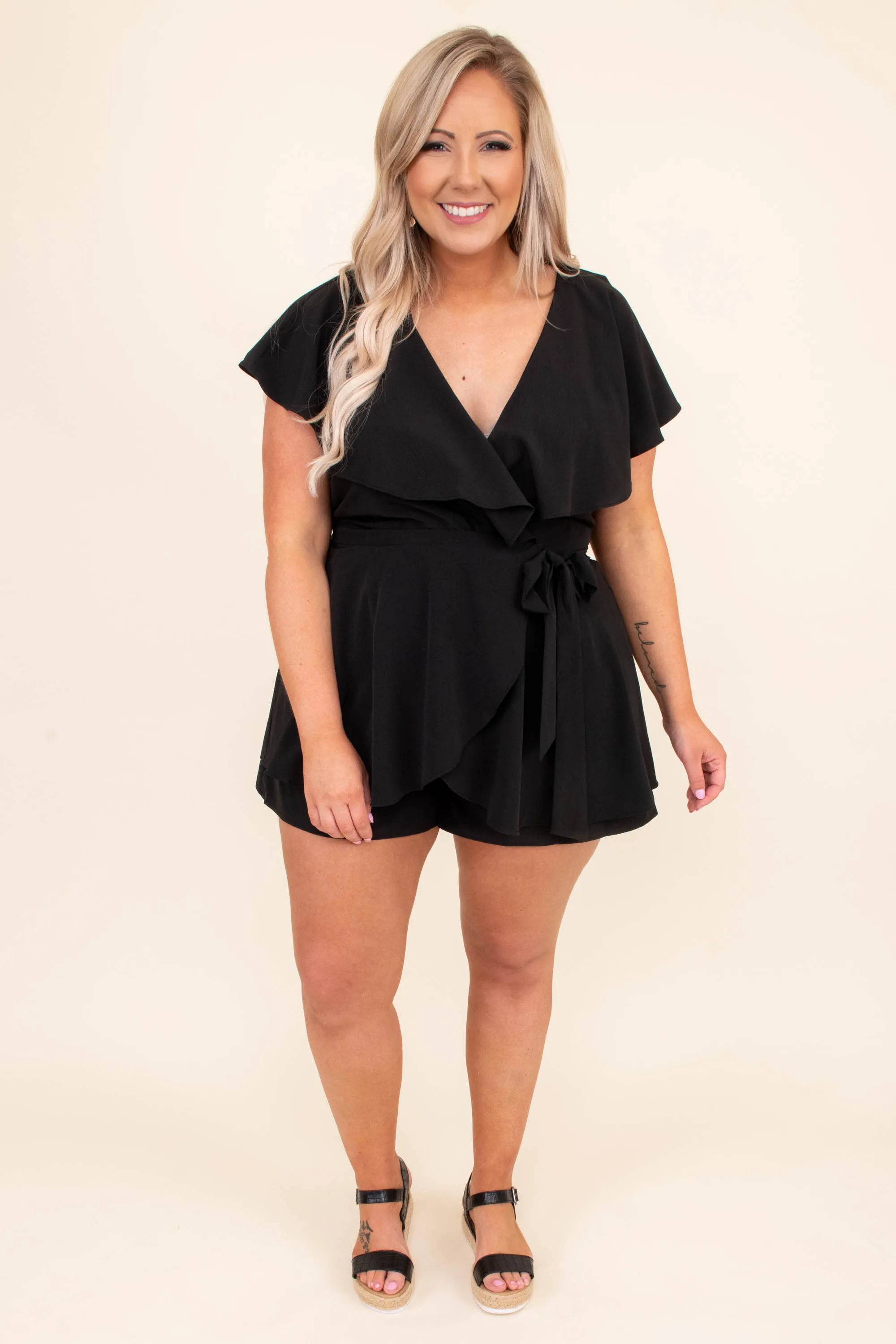 Going International Romper, Black