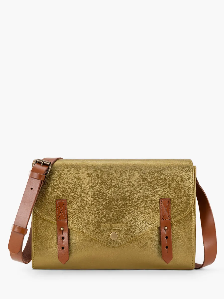 Gold Leather Shoulder Bag for Women - L'Indispensable Bronze | PAUL MARIUS