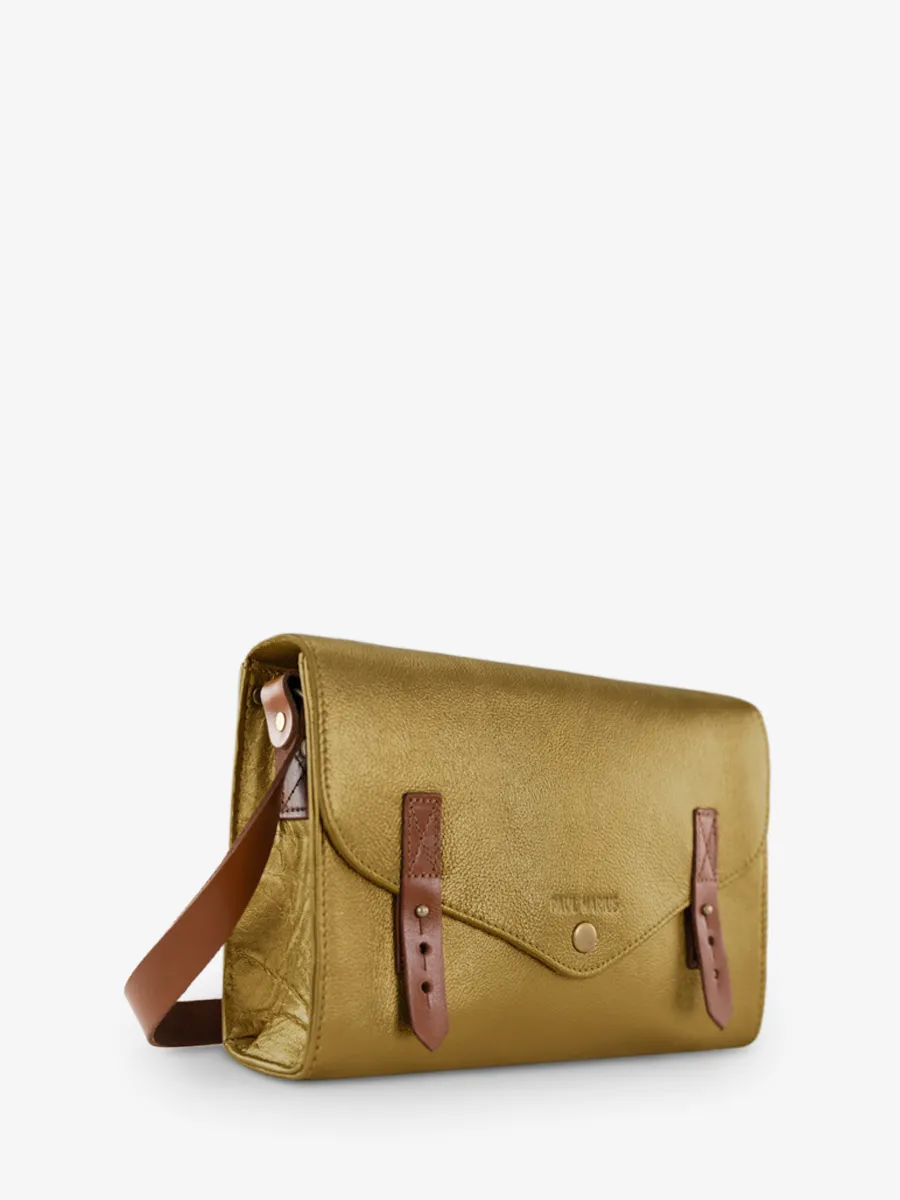 Gold Leather Shoulder Bag for Women - L'Indispensable Bronze | PAUL MARIUS