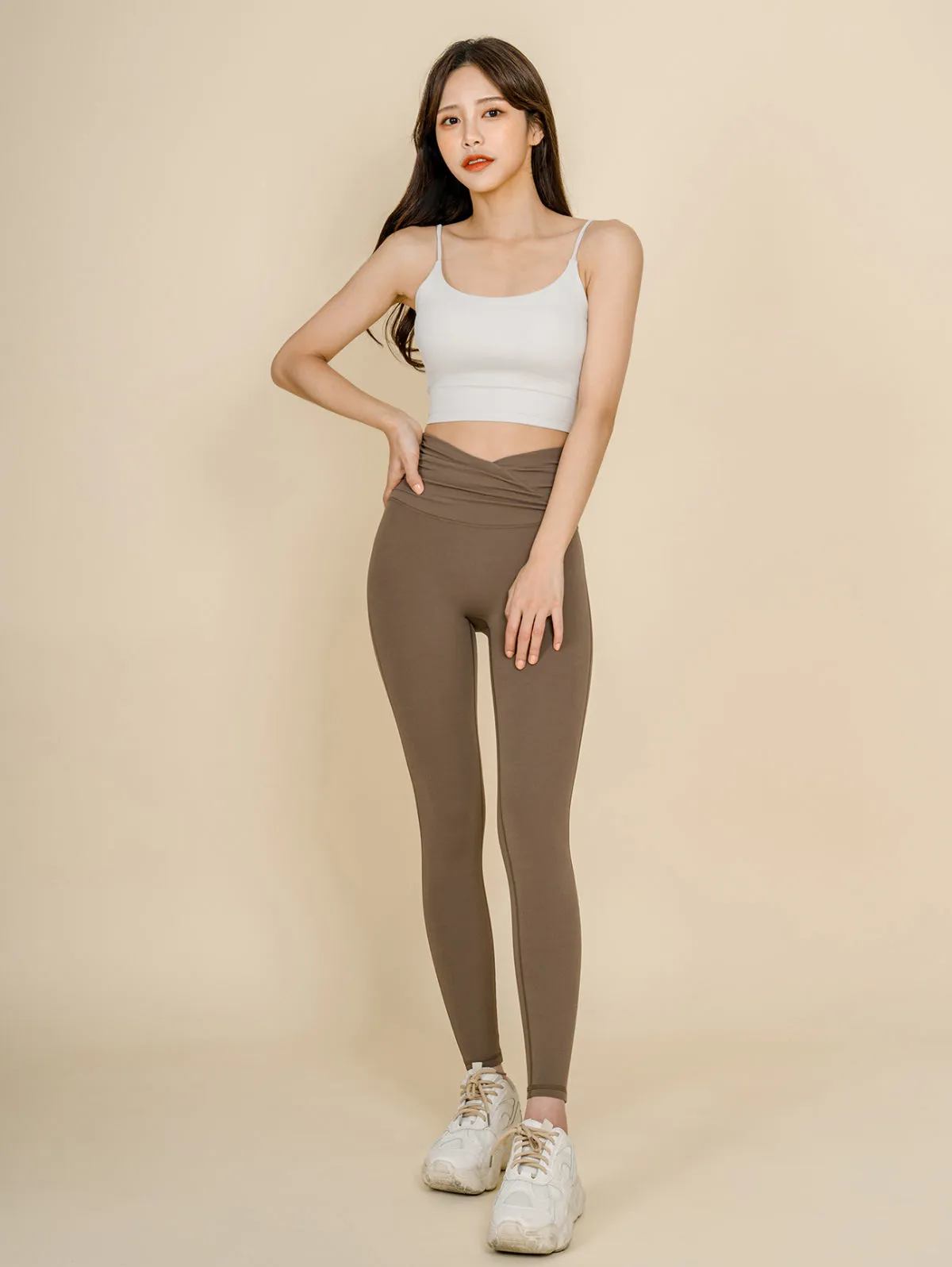 Grande Line -Best Seller Top 5- PT467 Cross shirring up leggings (Super high waist)