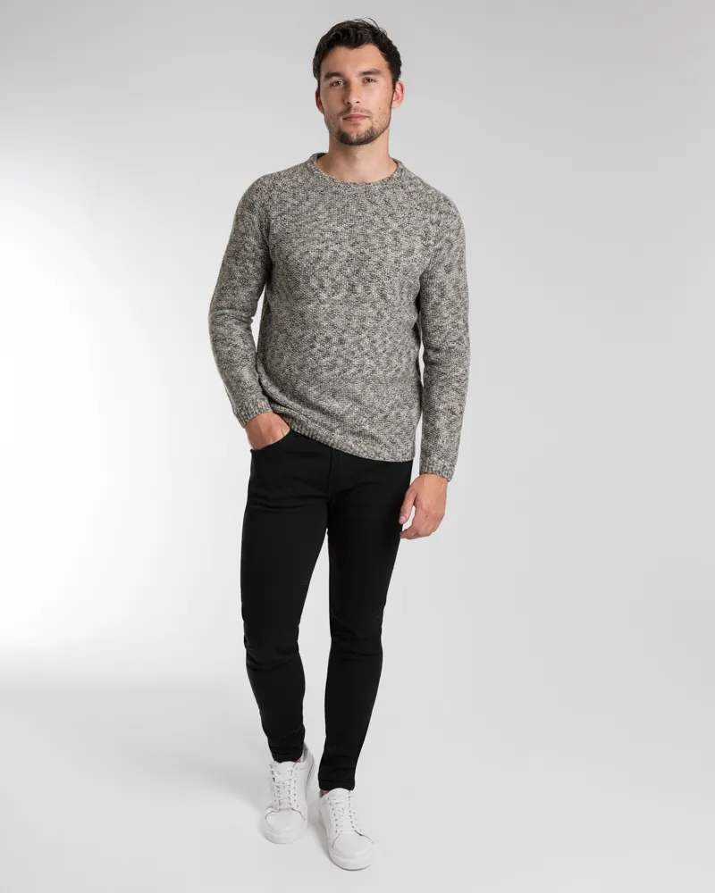 Grey Melange Crew Neck Jumper