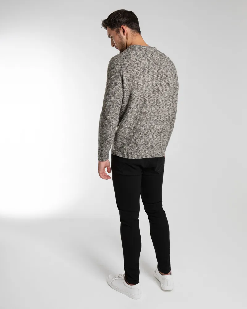 Grey Melange Crew Neck Jumper