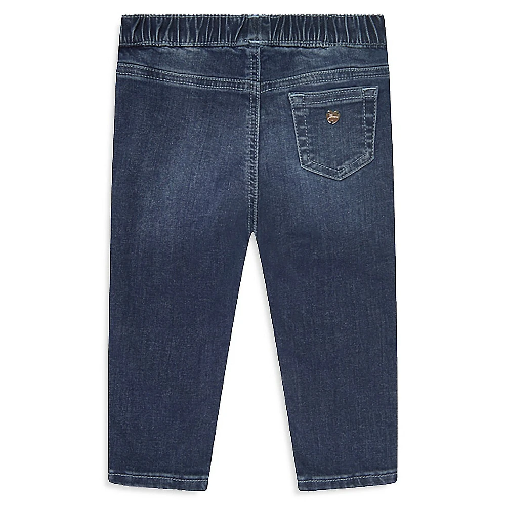 GUESS Little Girl's Star & Logo Pull-On Jeans