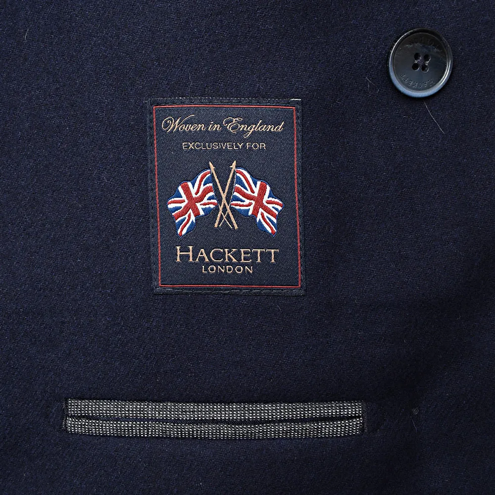 Hackett London Baby Shetland Twill Double-Breasted Jacket in Bright Navy