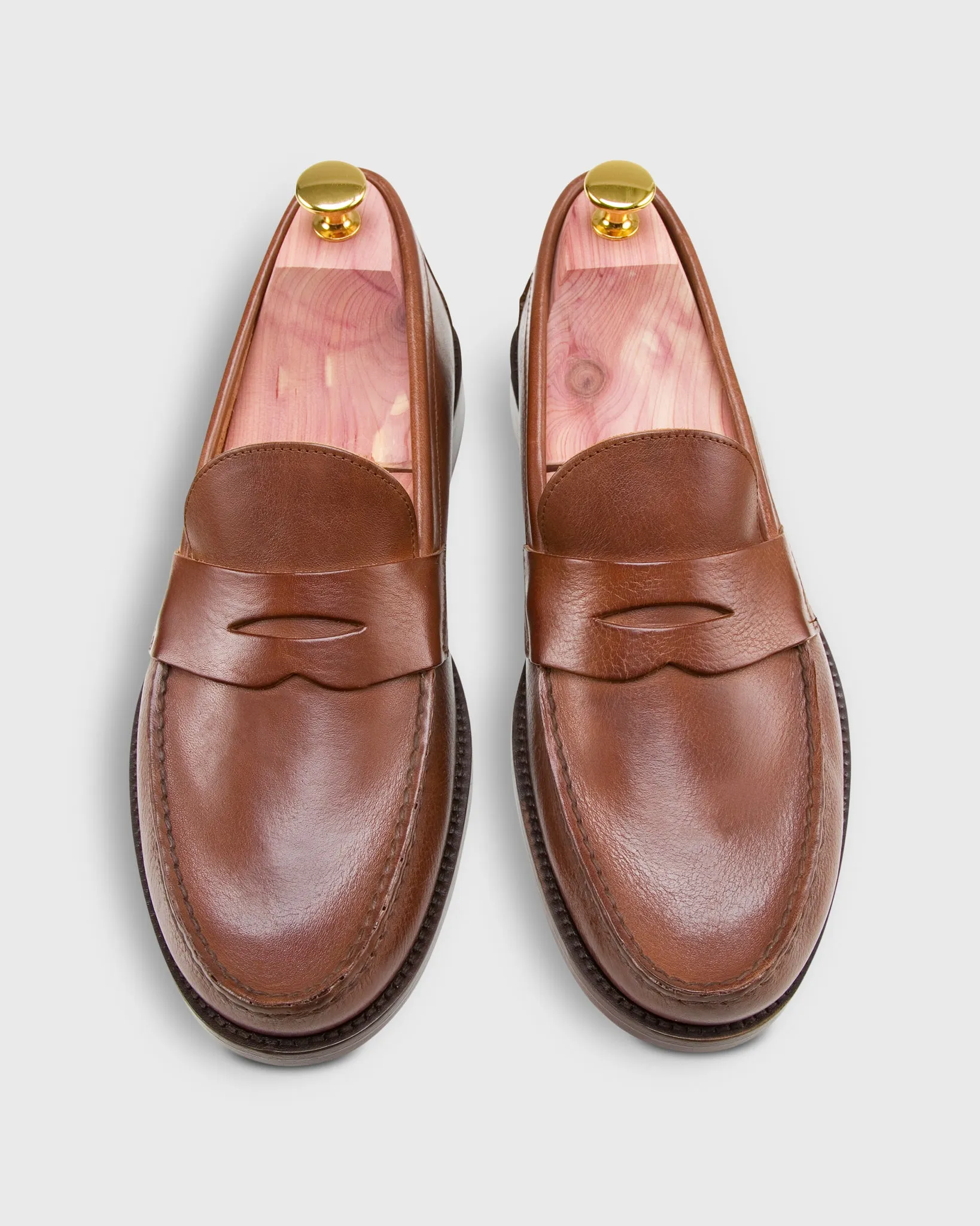 Handsewn Penny Loafer in Bourbon Grain Leather