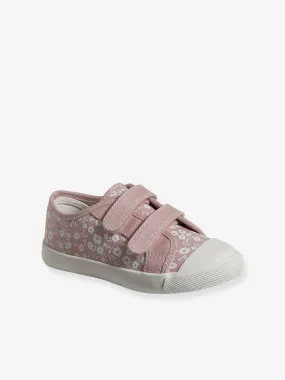 Hook-and-Loop Canvas Trainers for Girls, Designed for Autonomy - printed pink