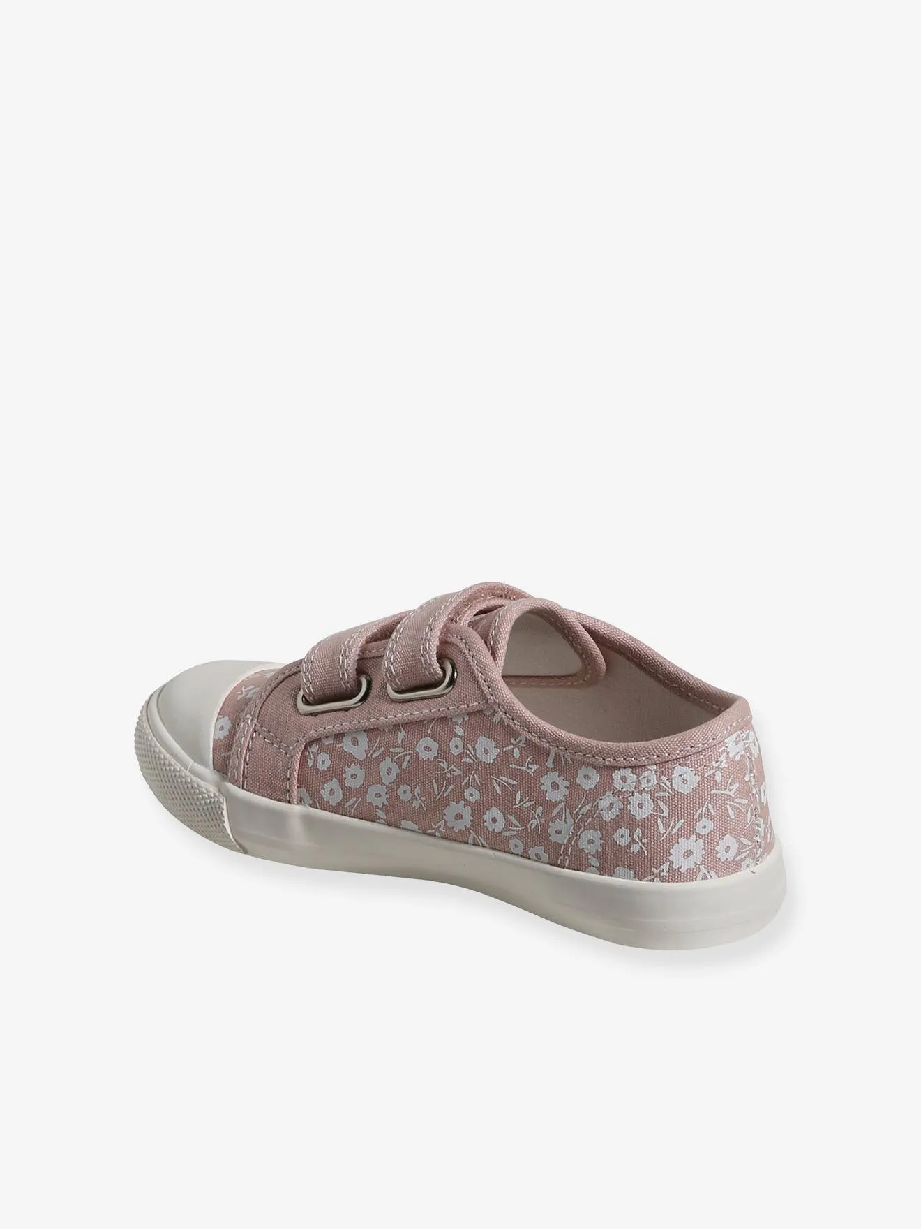 Hook-and-Loop Canvas Trainers for Girls, Designed for Autonomy - printed pink