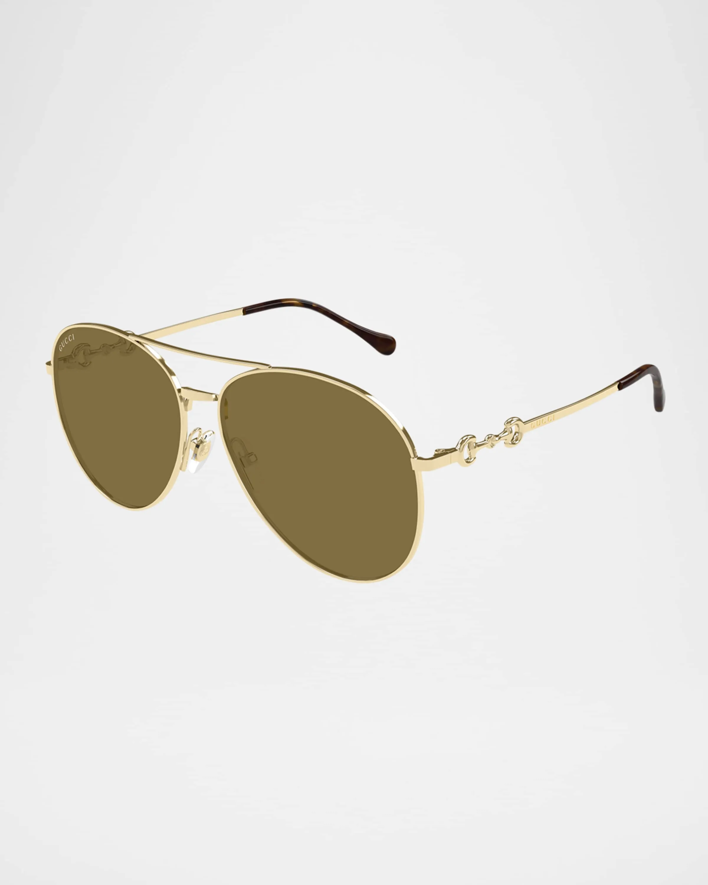 Horsebit Metal Aviator Sunglasses