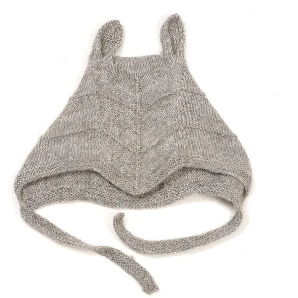 HutteliHut Alpaca Baby Hat, Light Grey