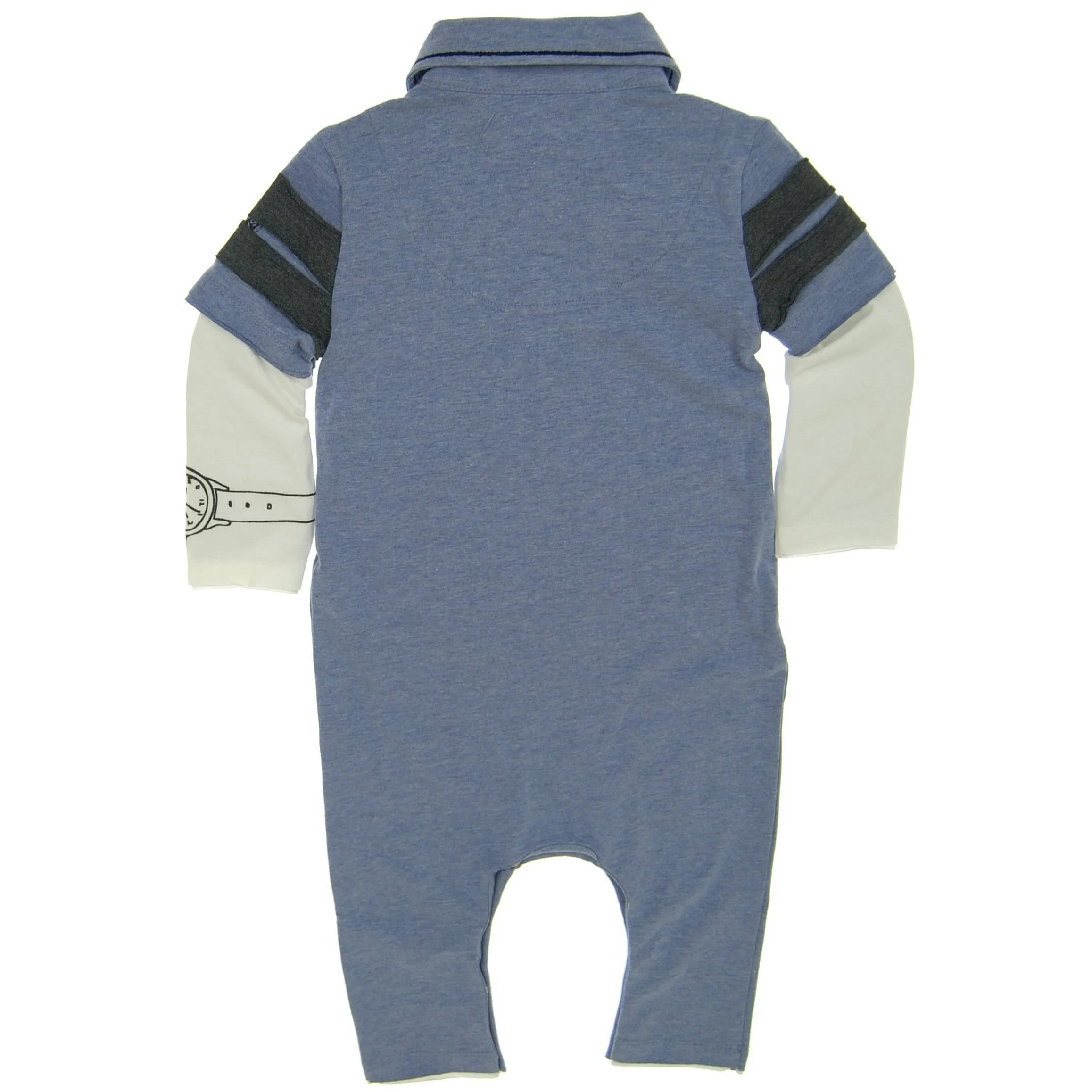 Inside The Lines Tie Baby Polo Romper by: Mini Shatsu