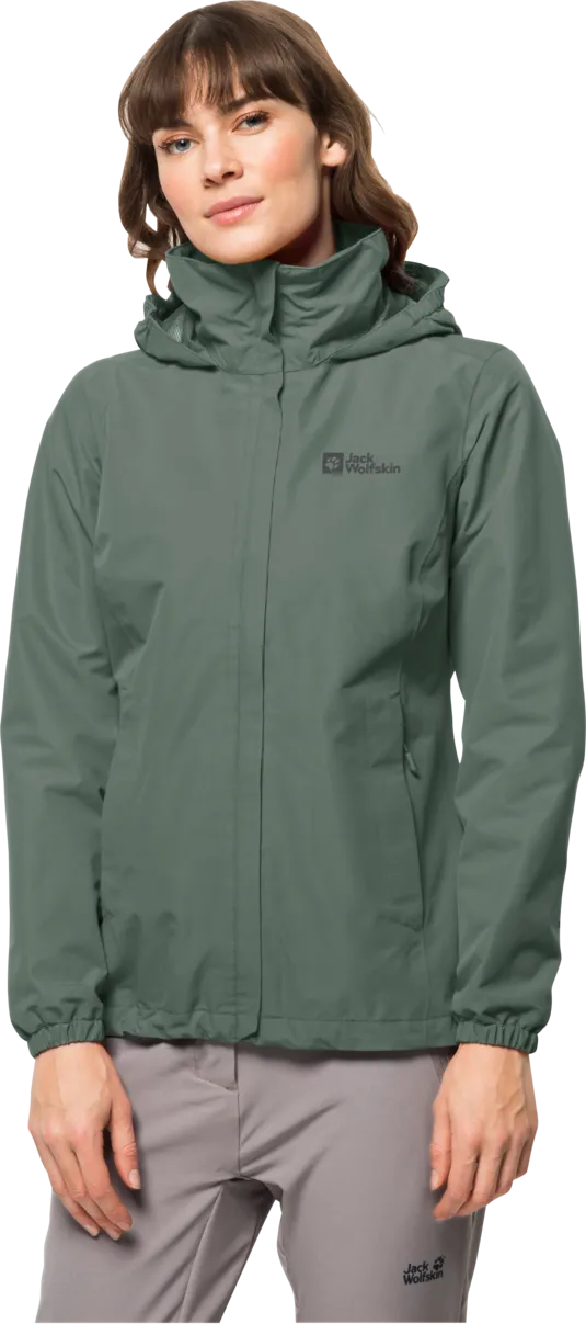 Jack Wolfskin Women's Stormy Point 2-Layer Jacket Hedge Green | Buy Jack Wolfskin Women's Stormy Point 2-Layer Jacket 