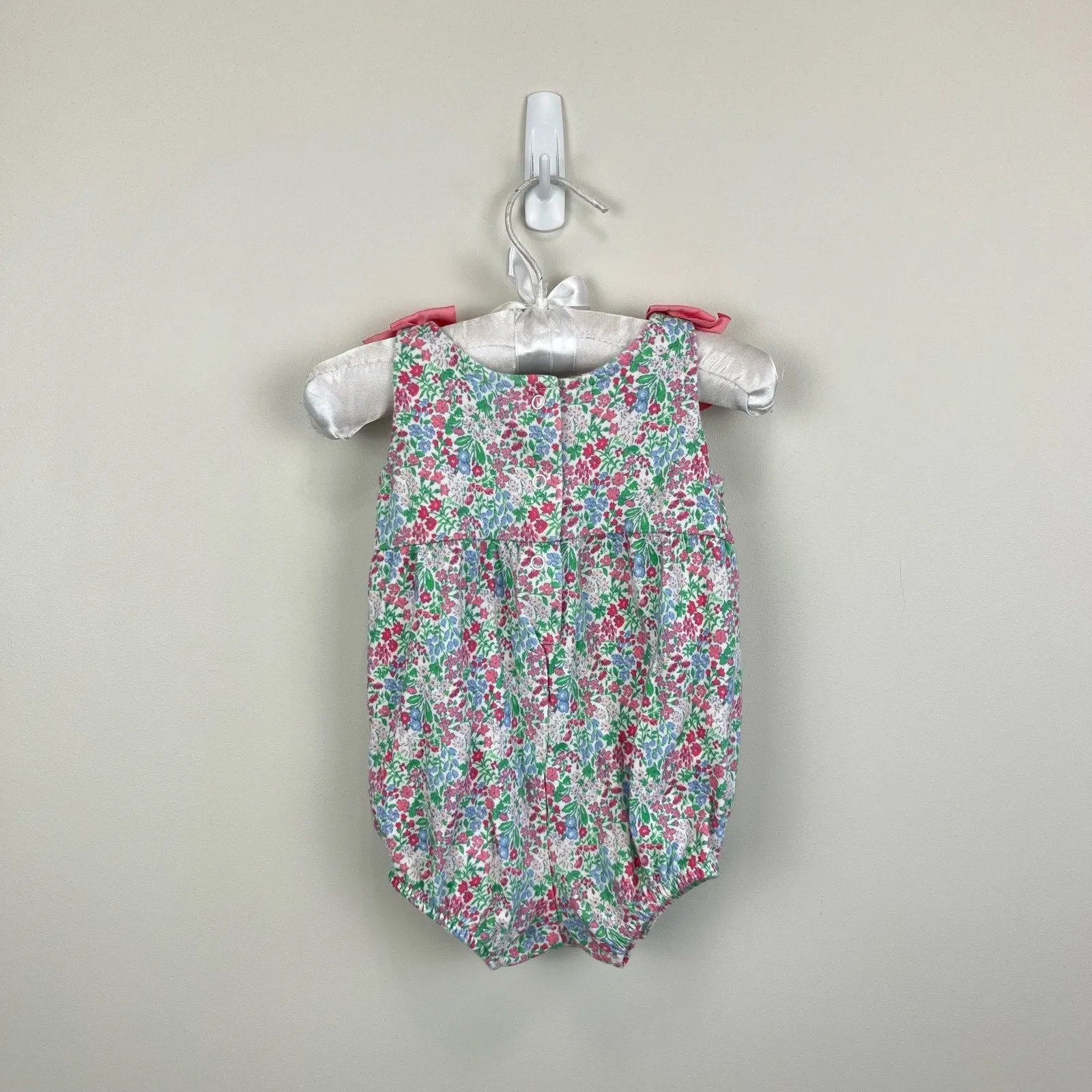 Janie and Jack Ditsy Floral Bow Romper 3-6 Months