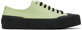 Jil Sander Green & Black Canvas Sneakers