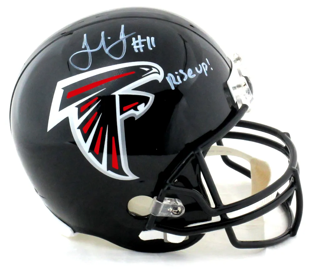 Julio Jones Signed Atlanta Falcons Riddell Full Size NFL Helmet With Rise Up Inscription