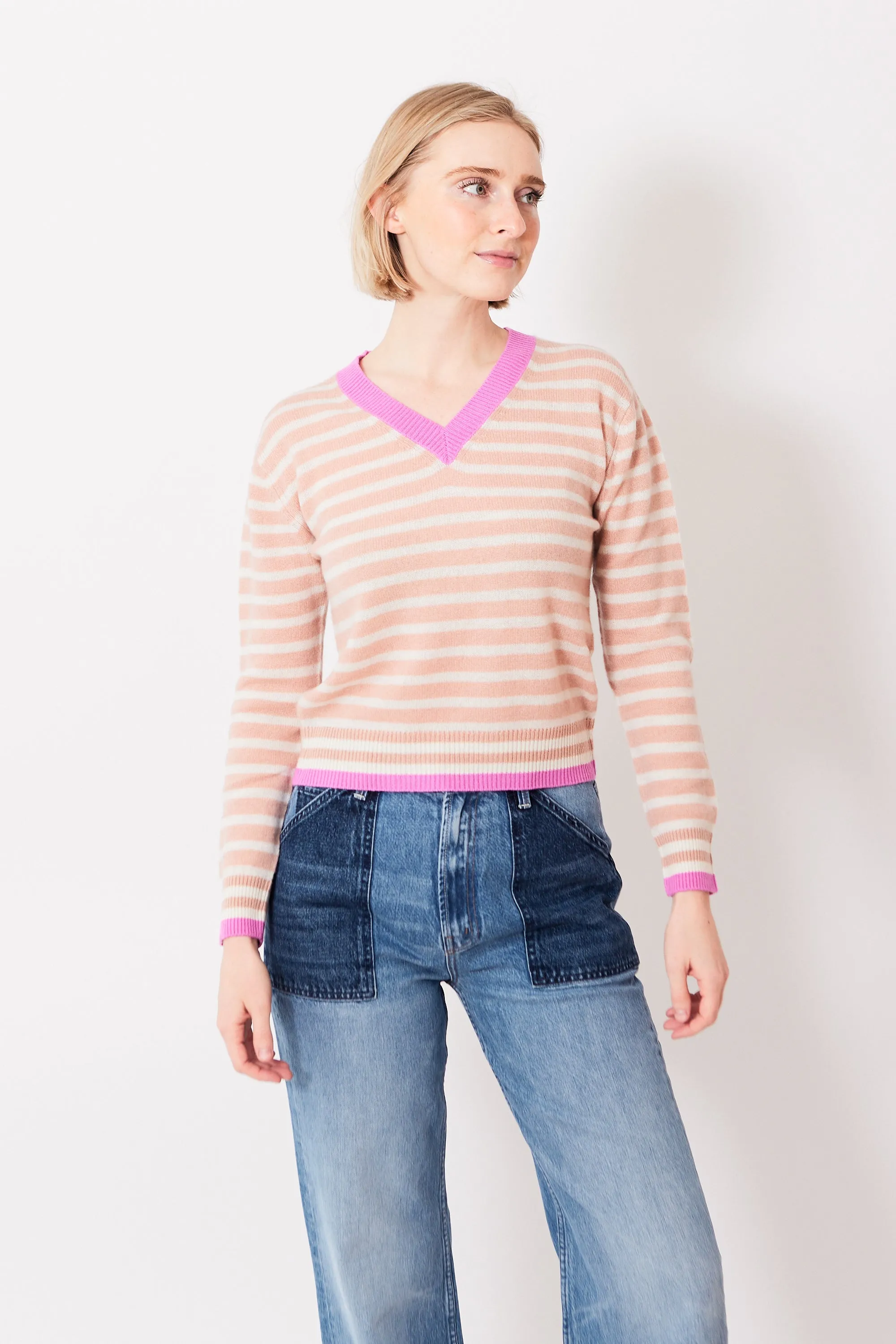 Jumper 1234 Tipped Stripe Vee