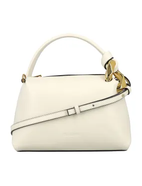 JW ANDERSON Corner Mini Handbag in Off-White Leather