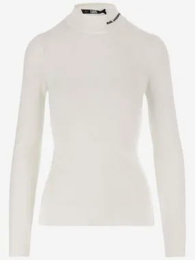 Karl Lagerfeld    Karl Lagerfeld Stretch Viscose Pullover With Logo