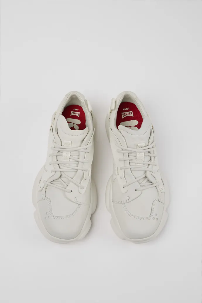 Karst White non-dyed leather sneakers for women