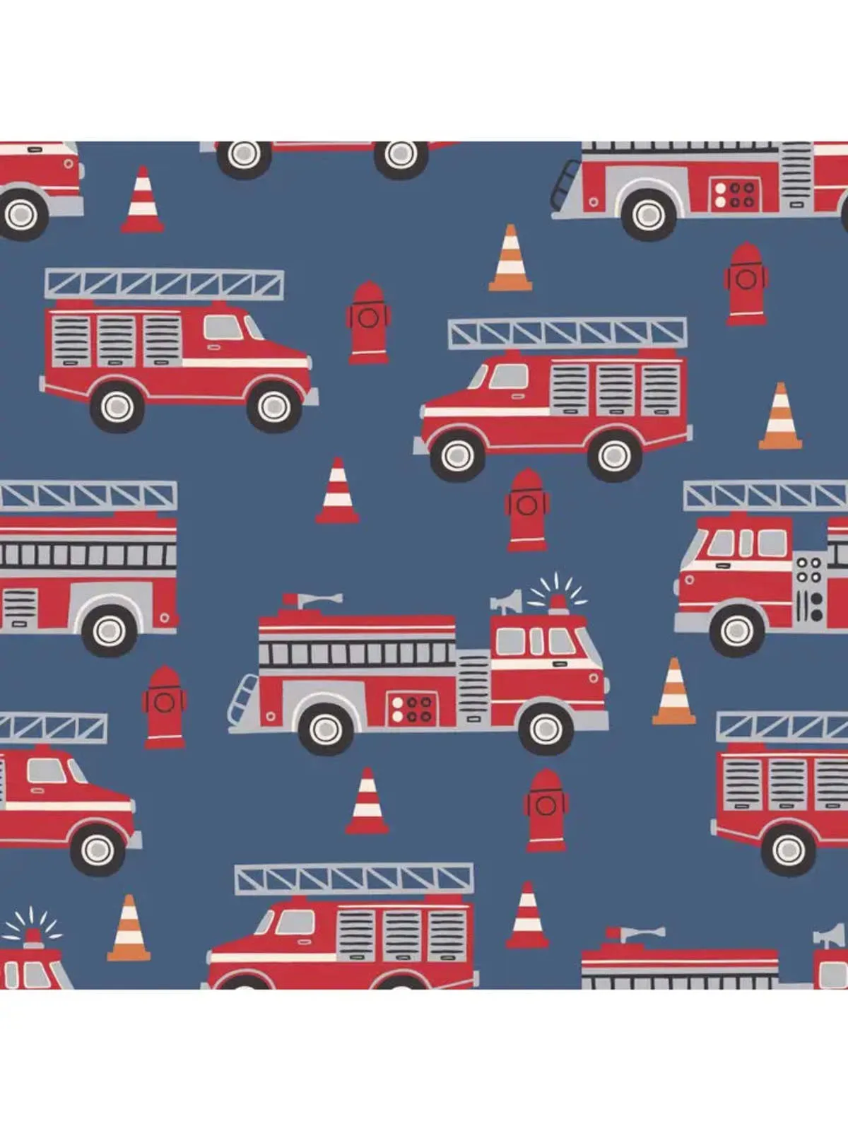 Kids Sweet Bamboo Convertible Bamboo Romper - Cameron Fire Truck