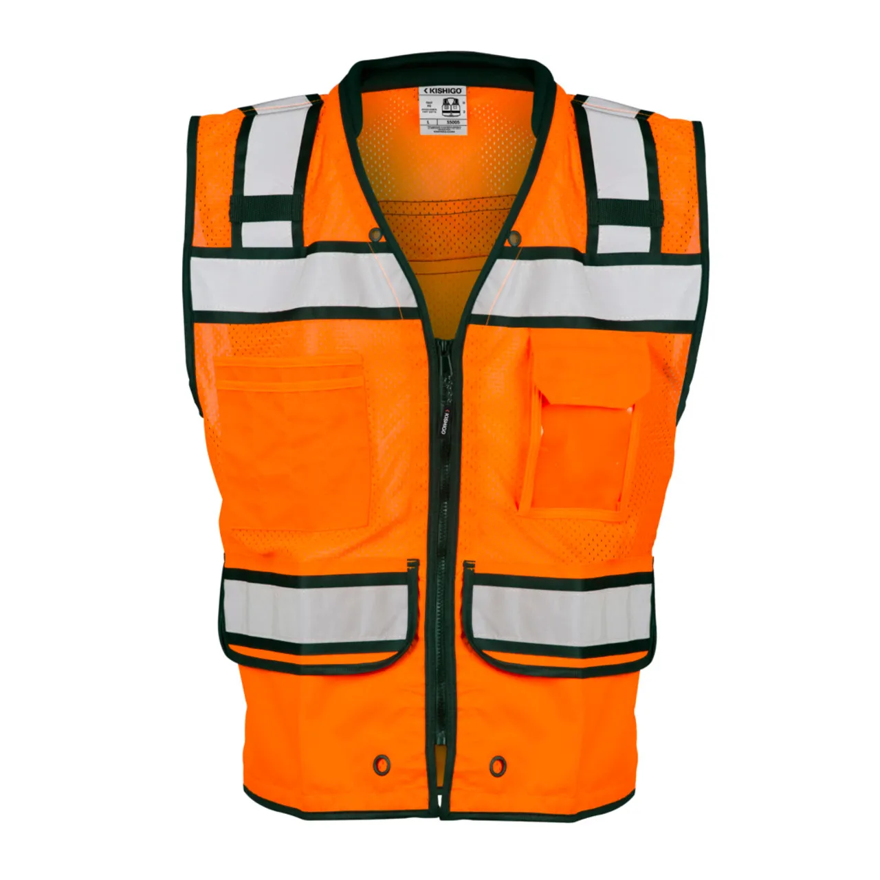 Kishigo High Performance Surveyors Zipper Vest S5004 Lime | S5005 Orange