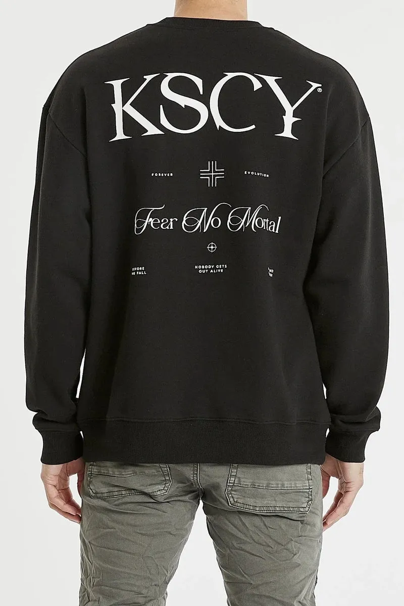 KISS CHACEY Mens Teralta Relaxed Jumper Jet Black