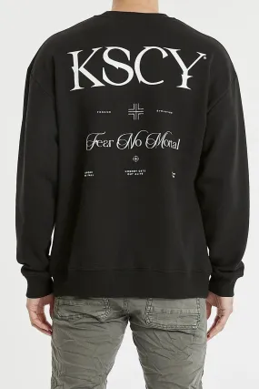 KISS CHACEY Mens Teralta Relaxed Jumper Jet Black