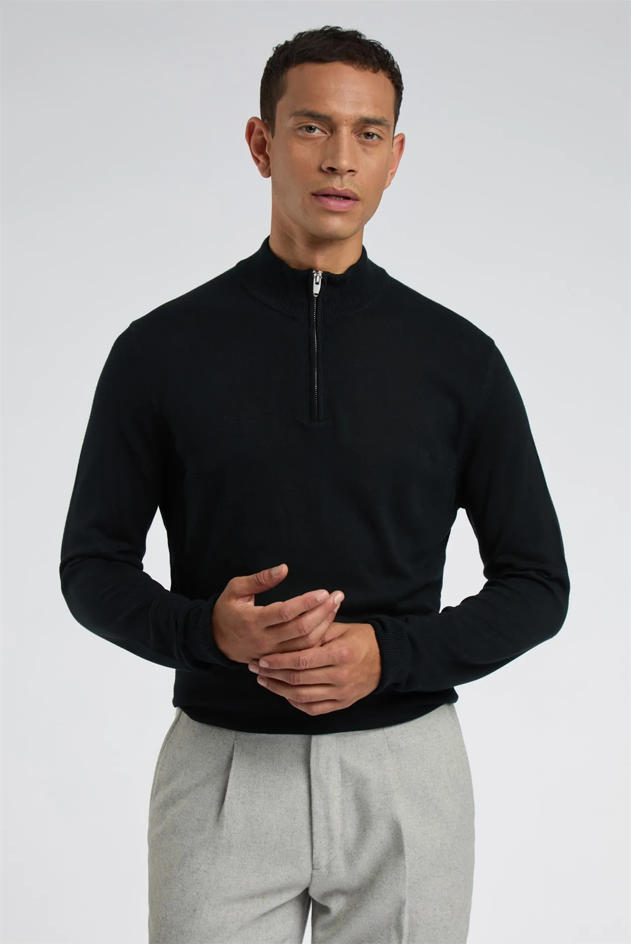 Knitted Quarter Zip Jumper