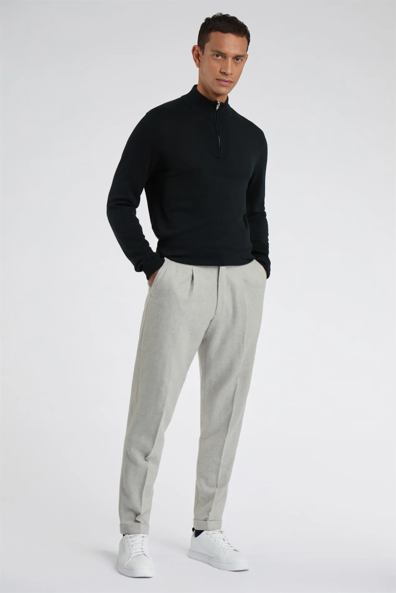 Knitted Quarter Zip Jumper