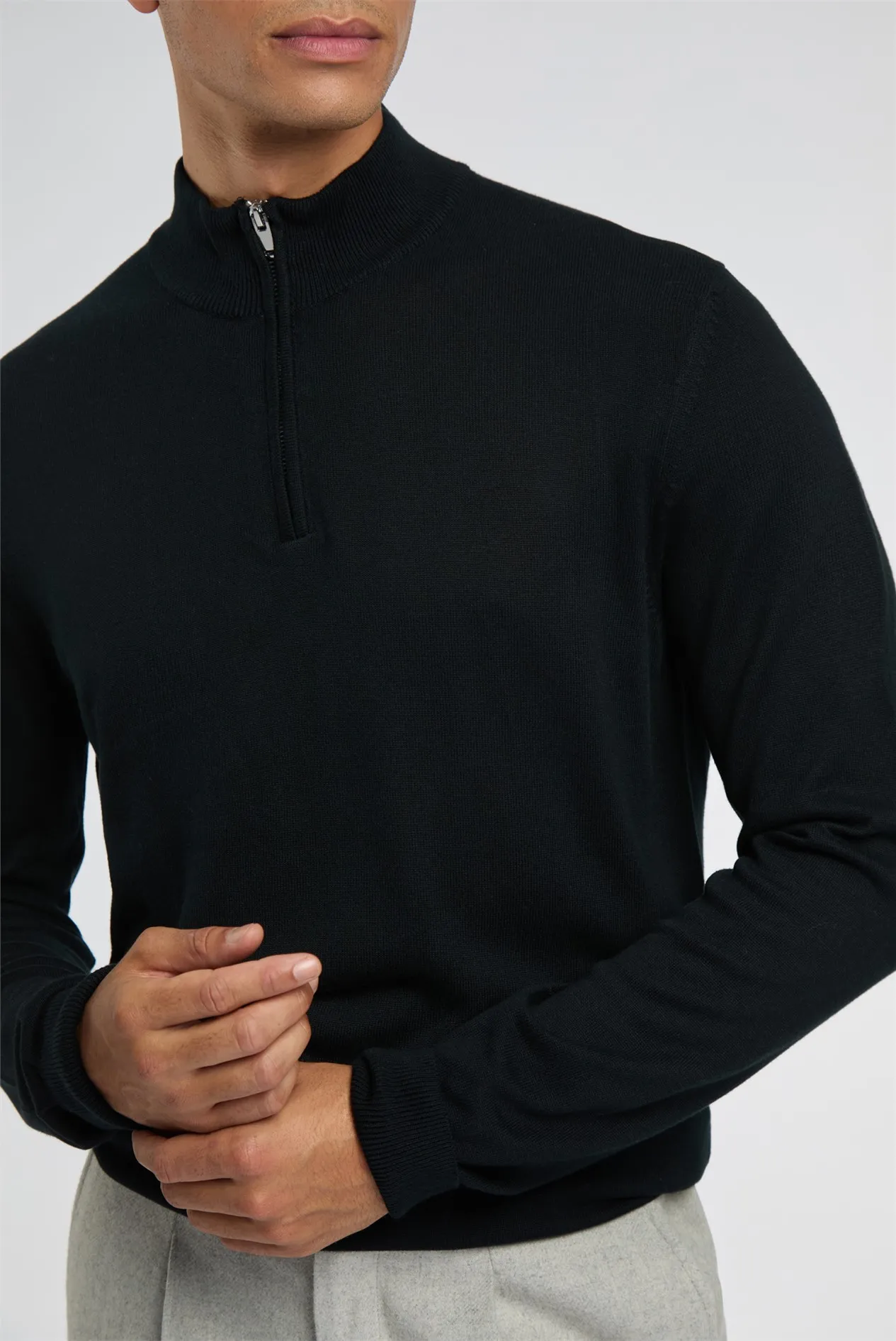 Knitted Quarter Zip Jumper