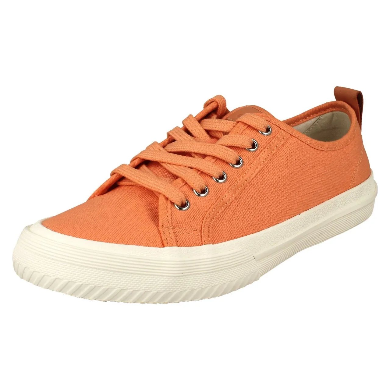 Ladies Clarks Lace Up Summer Canvas Trainers - Roxby Lace