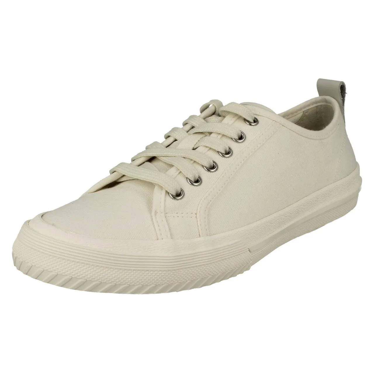 Ladies Clarks Lace Up Summer Canvas Trainers - Roxby Lace